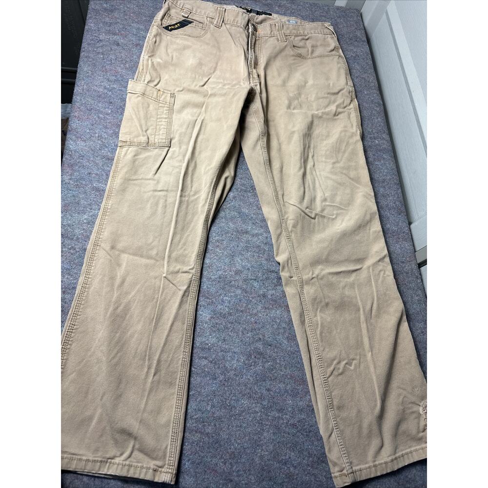 Ariat Rebar M4 Pants Mens 34x32 Beige Relaxed Carpenter Workwear